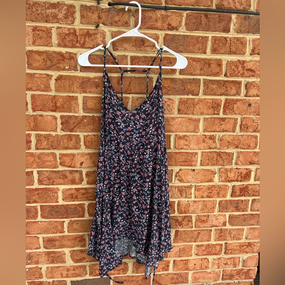 Hollister Navy and Pink Floral Dress